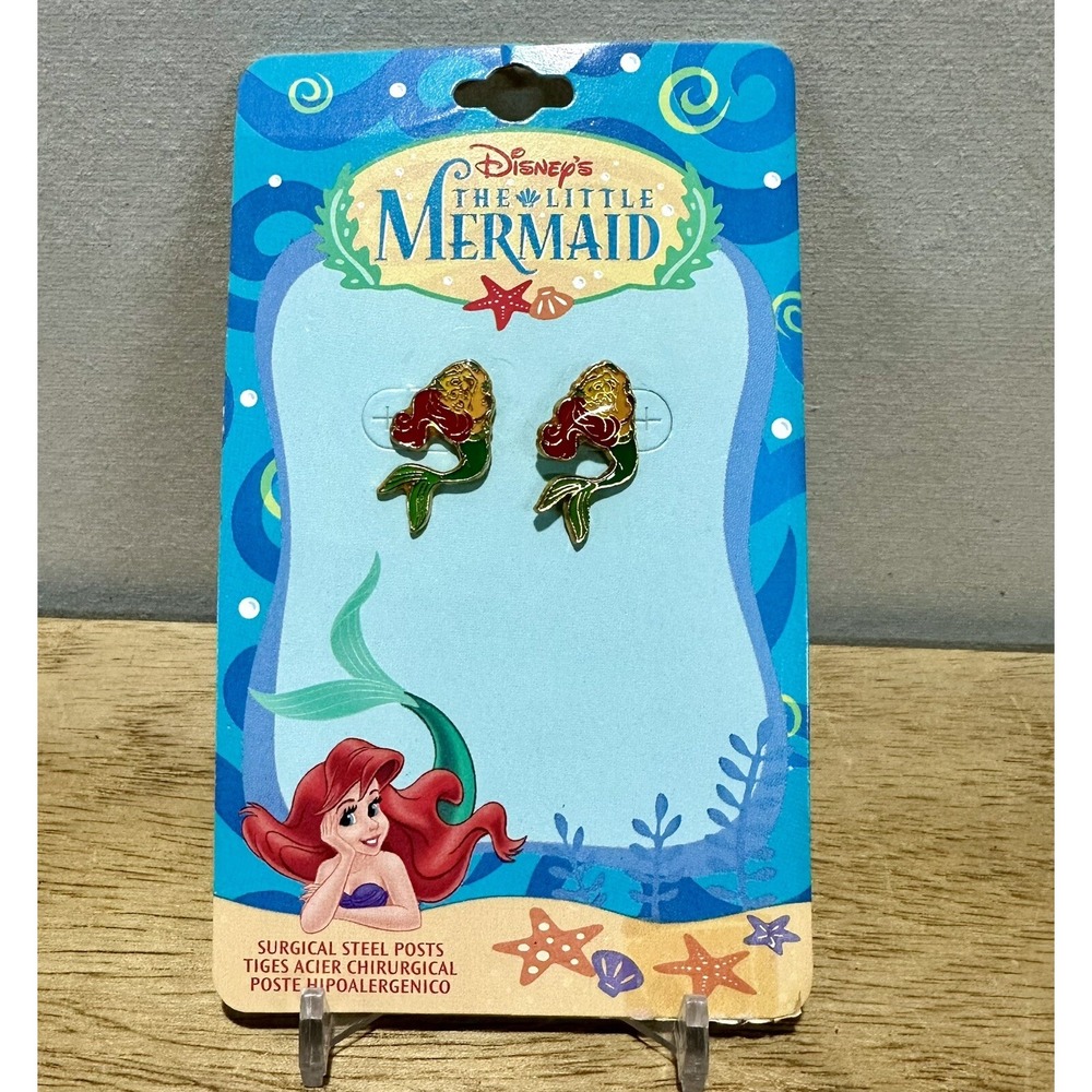 Disney The Little Mermaid‎ Earrings Vintage Ariel and Flounder Brand New